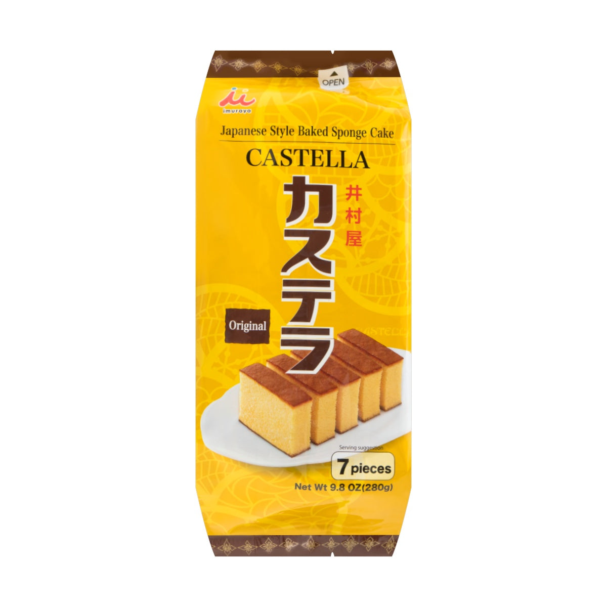 IMURAYA Castilla Japanese Style Baked Sponge Cake 7 Slices, Original F